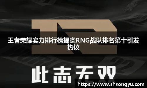 王者荣耀实力排行榜揭晓RNG战队排名第十引发热议